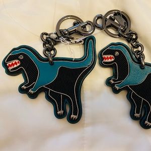 COACH REXY DINOSAUR Embroidered Key Fob Key Chain